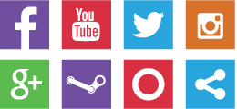 Multimedia Content Symbols including: video, audio, music, instant message, social networks, online payments, search engines, networks, cloud, and others.